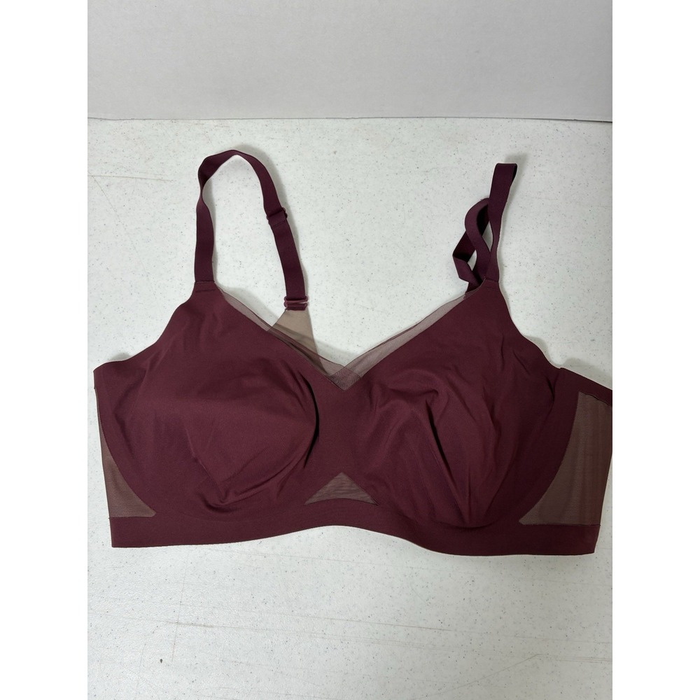 Honeylove Crossover Bra 2X Burgundy Stretchy Convertible Strap